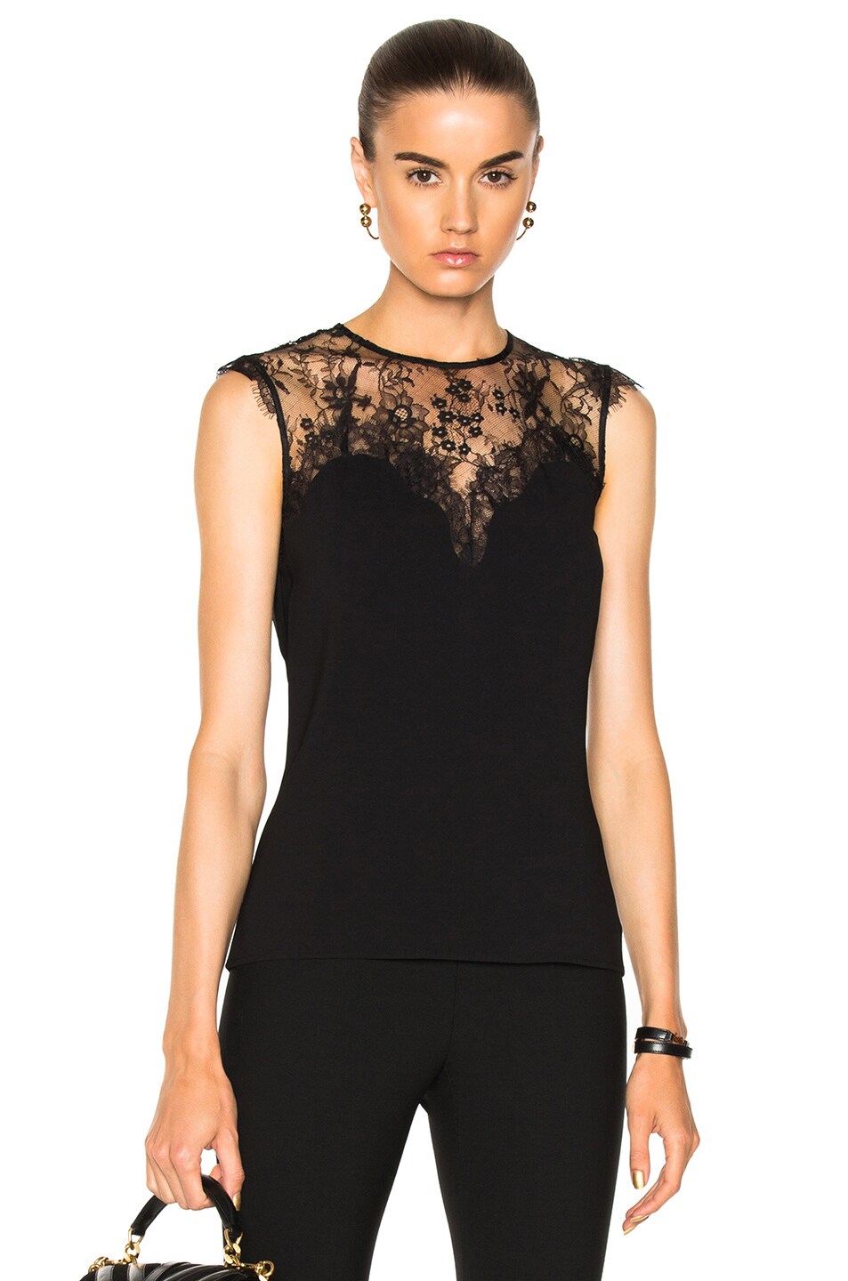 Image 1 of Carven Lace Top in Noir