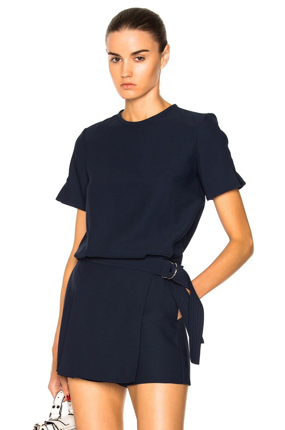 Image 1 of Carven Belted Top in Marine