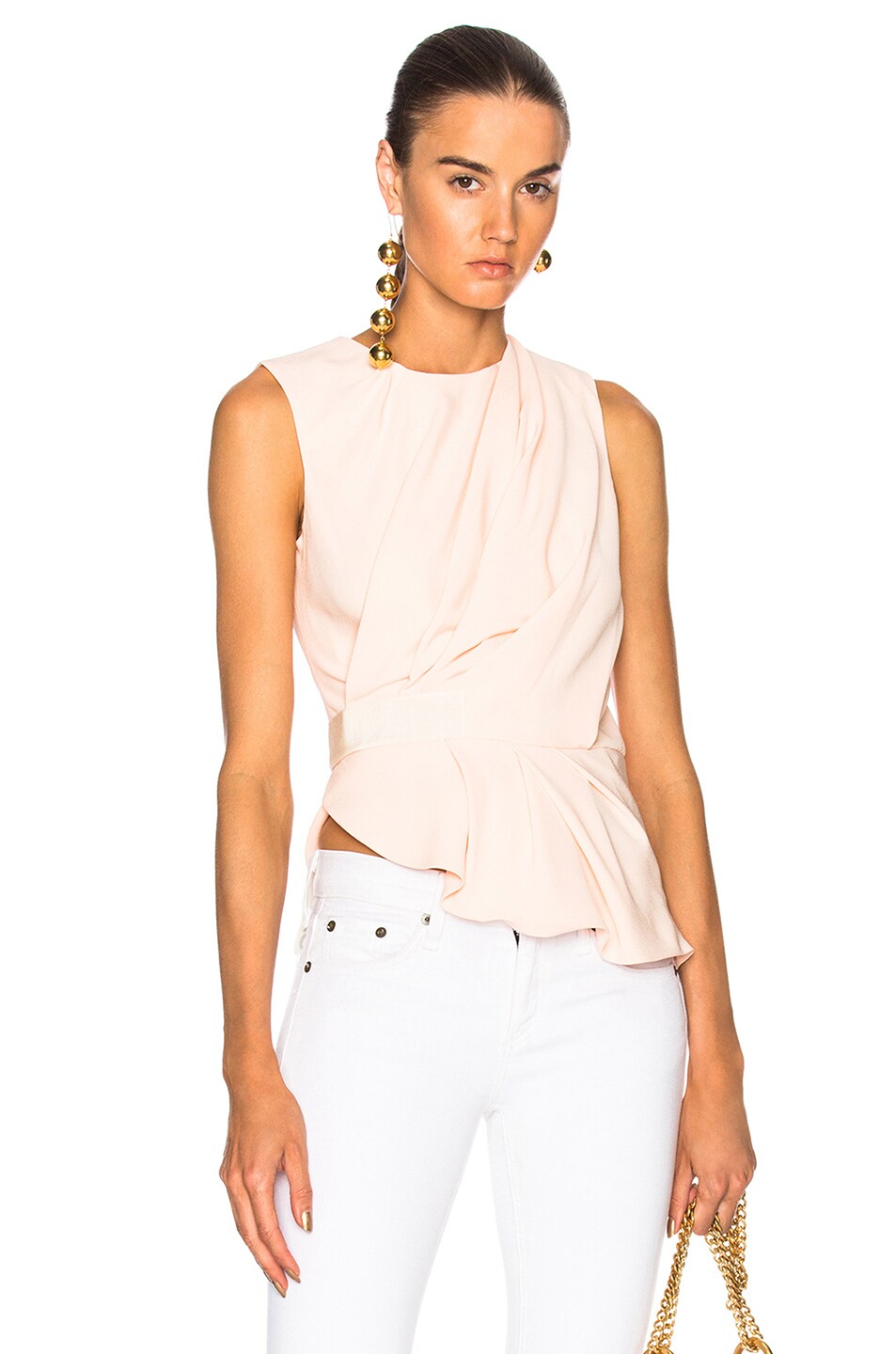 Image 1 of Carven Drape Sleeveless Top in Nude