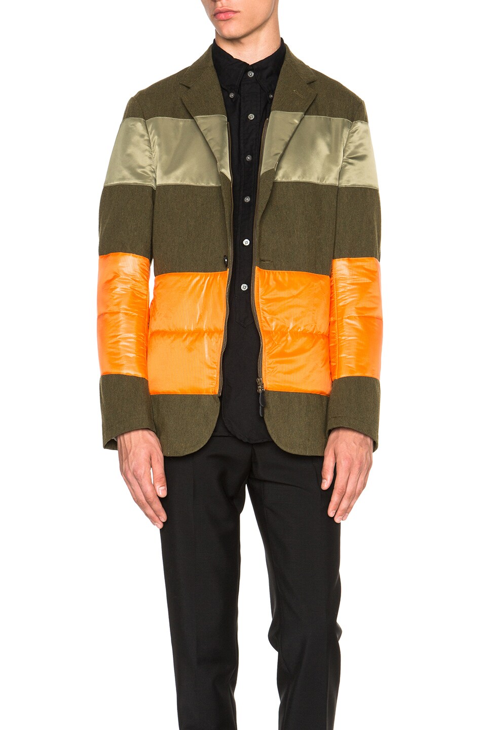 Image 1 of Casely-Hayford Highly Zip Front Blazer in Khaki & Orange