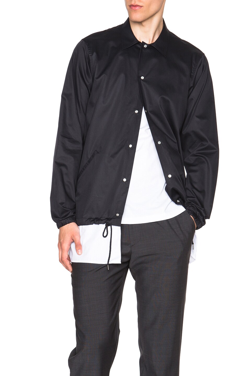 Image 1 of Casely-Hayford Wrex Coach Shirt Jacket in Black & White