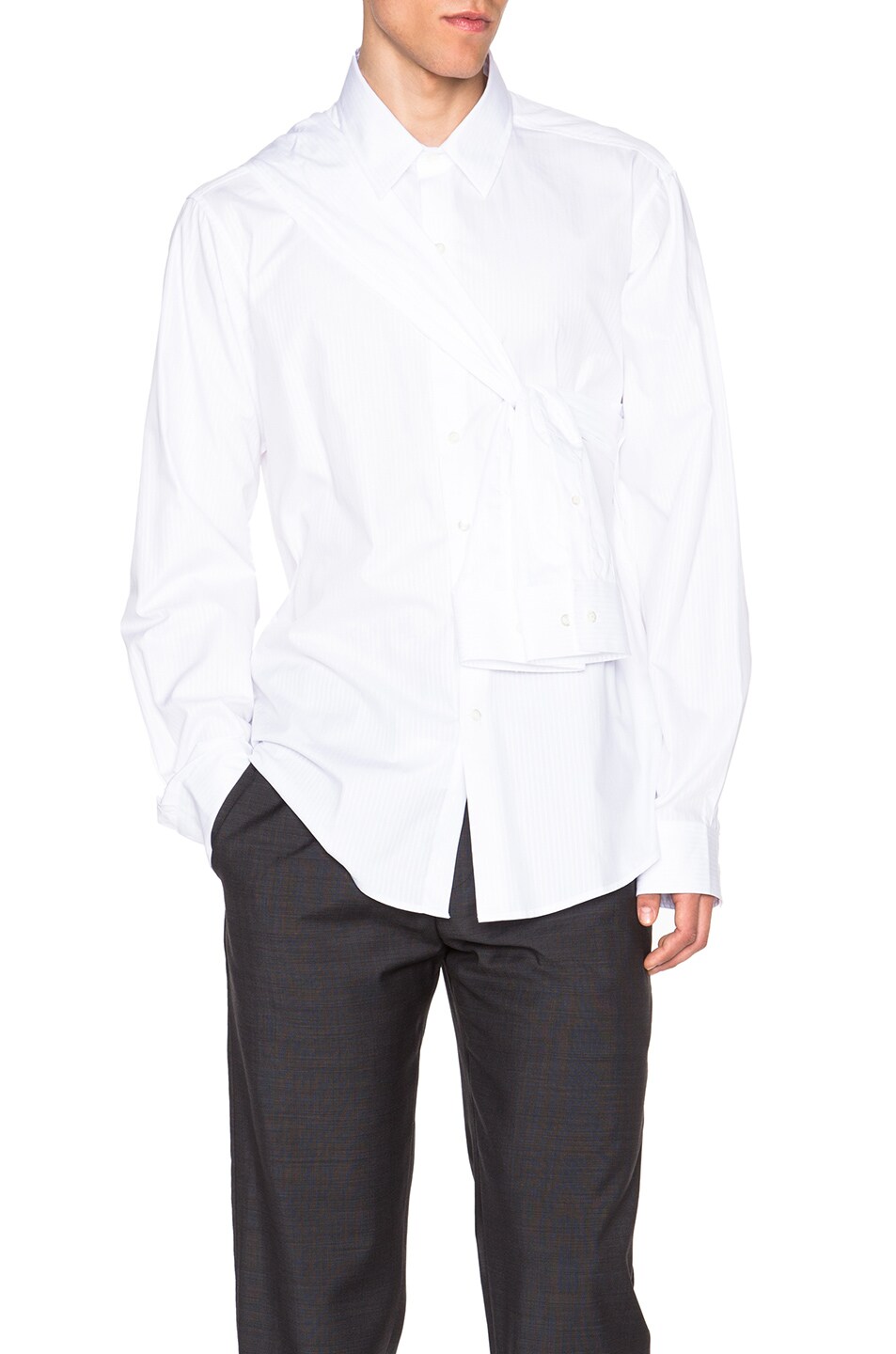 Image 1 of Casely-Hayford Quincey Wrap Around Sleeve Shirt in White