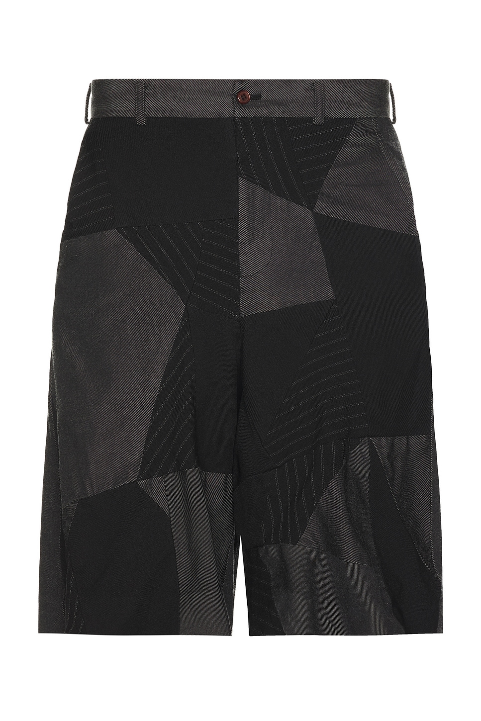 Gabardine Pachwork Garment Treated Shorts in Black
