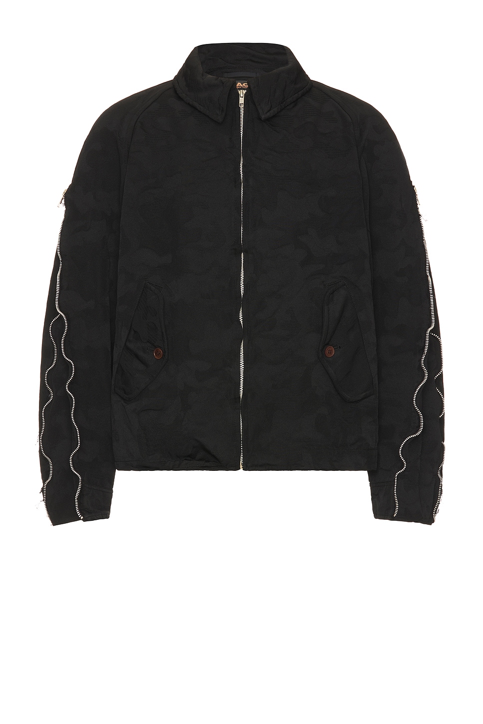 Camouflage Pattern Garment Treated Jacket in Black
