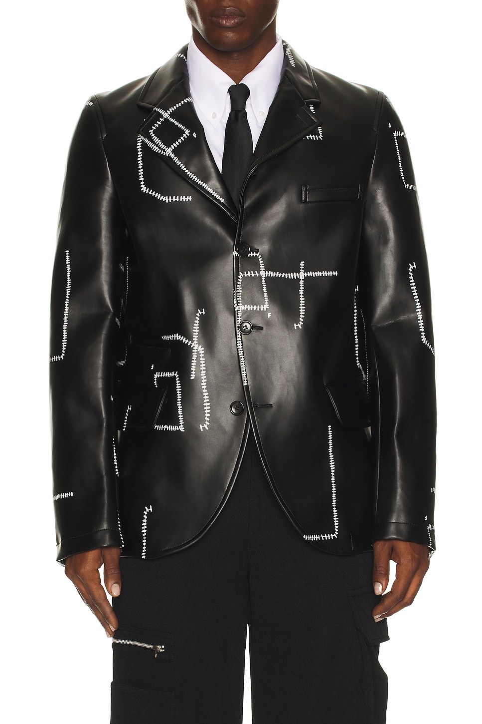 Image 1 of COMME des GARCONS BLACK Filip Pagowski Print Blazer in Black & White