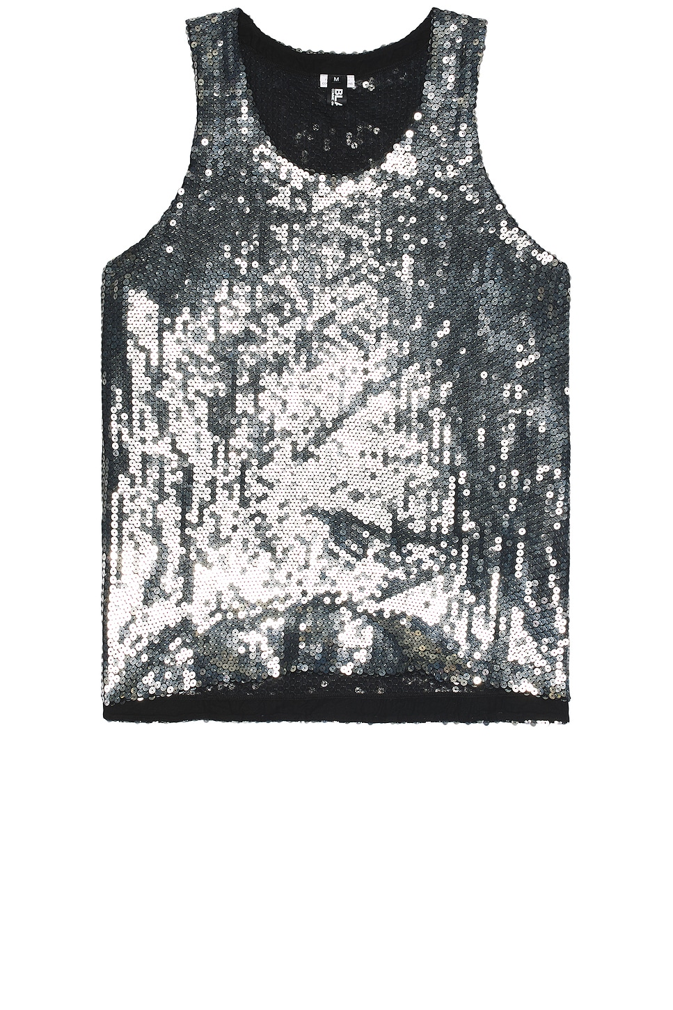 Image 1 of COMME des GARCONS BLACK Sequin Georgette Tank in Black & Silver