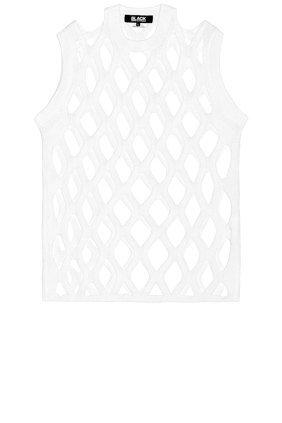 Image 1 of COMME des GARCONS BLACK Mesh Tank in White