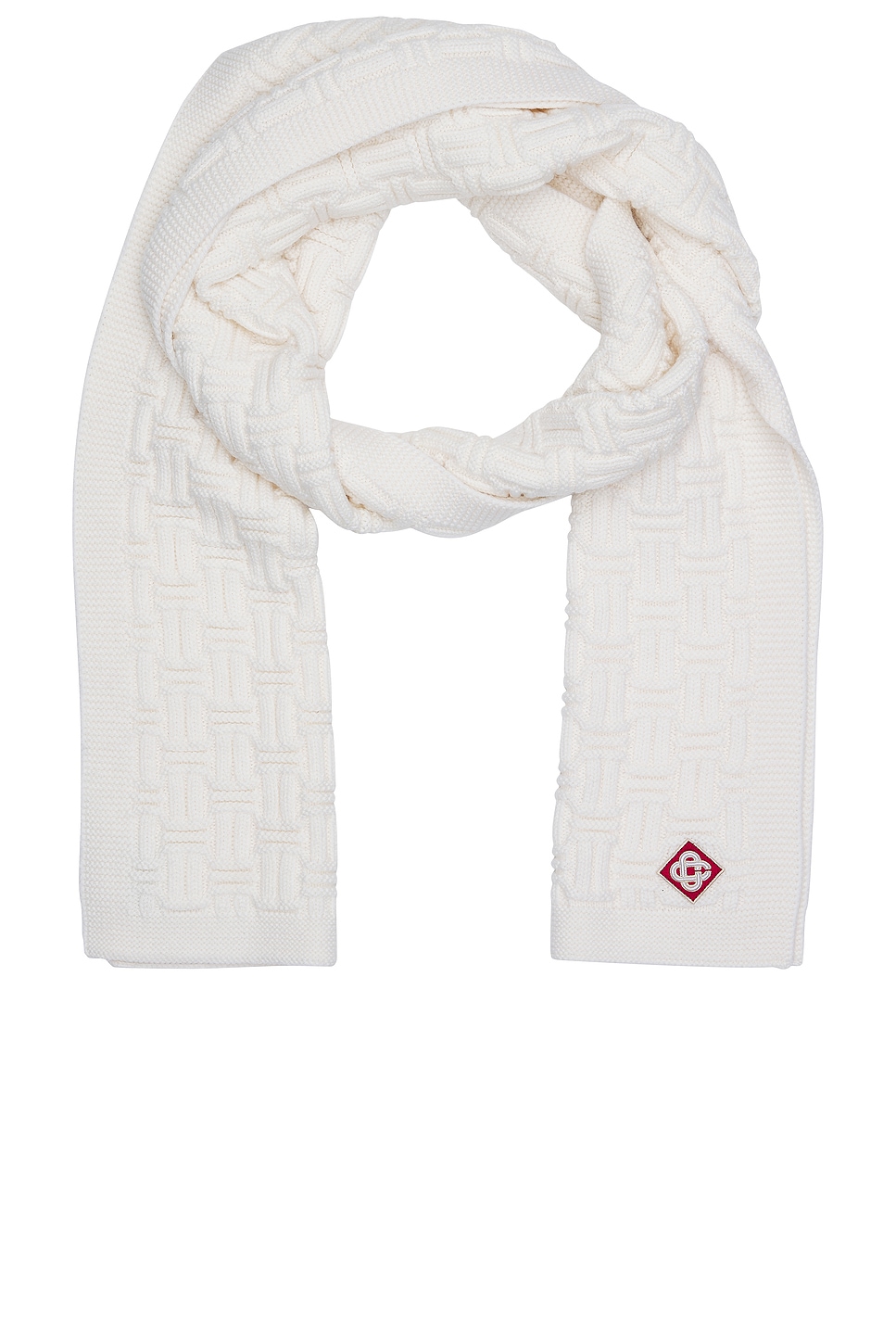 Shop Casablanca Column Stitch Scarf In White