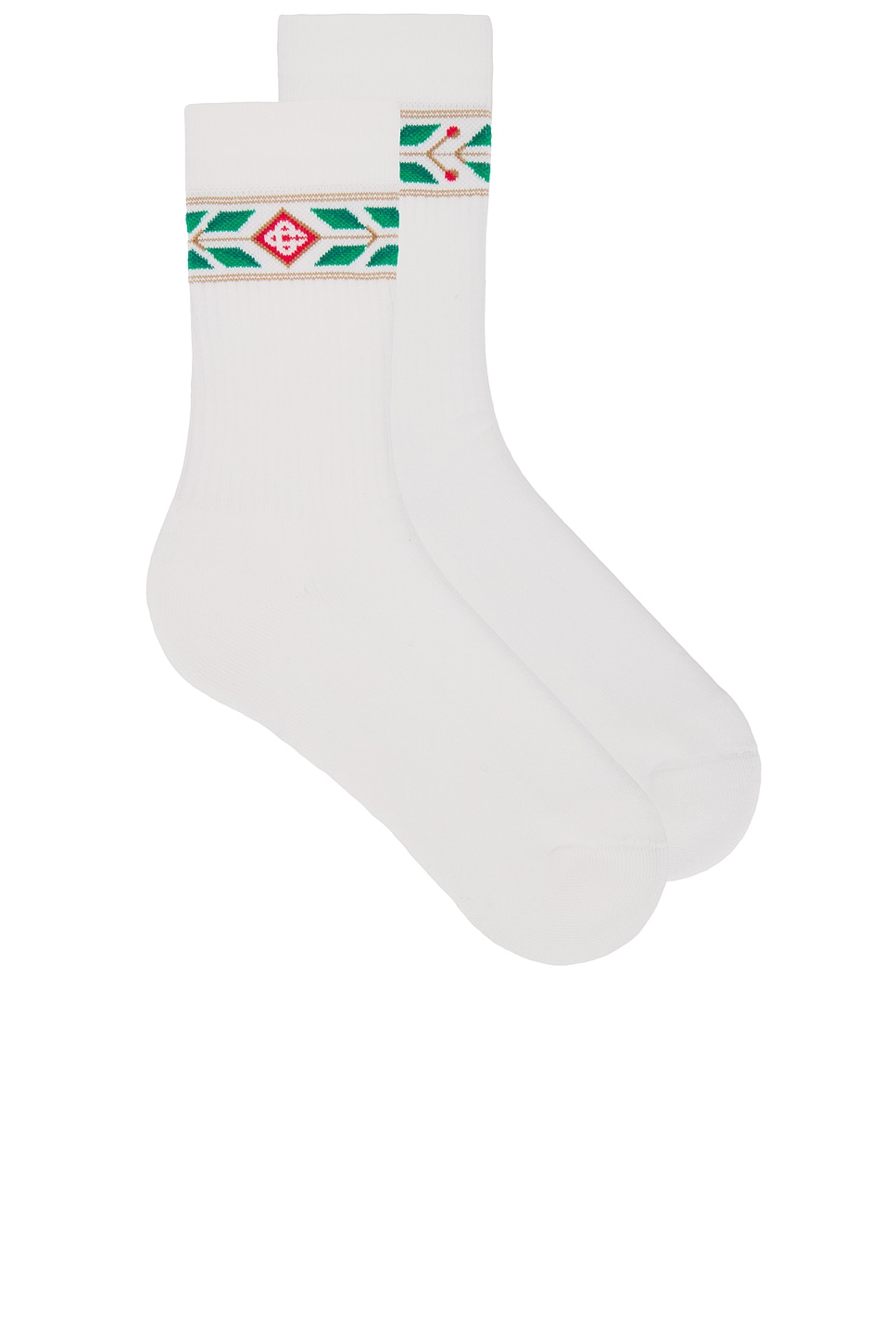 Unisex Printed Socks in White