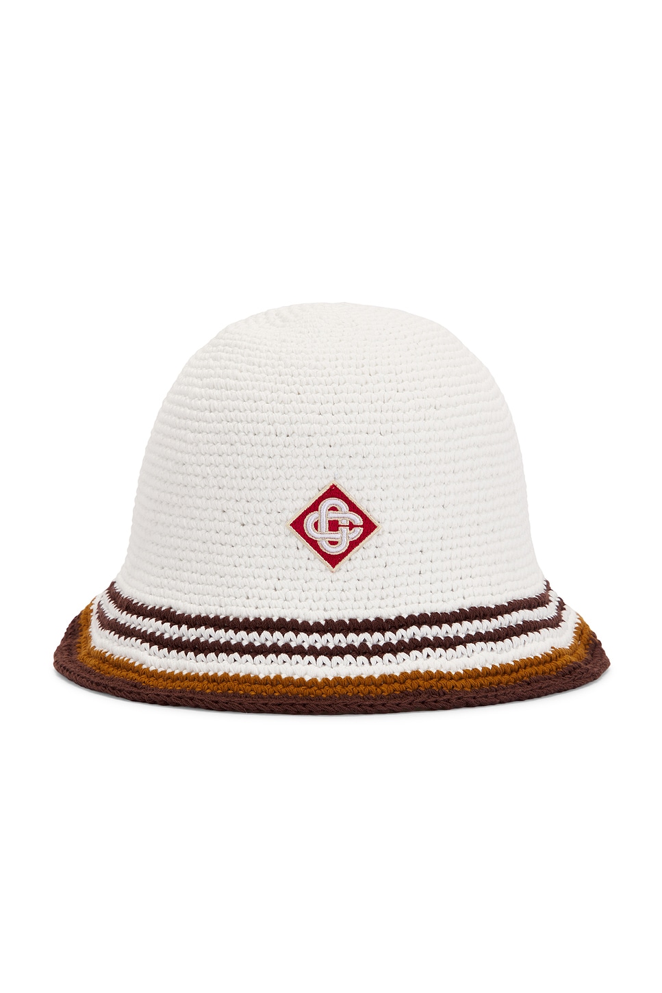 Casablanca Stripe Crochet Hat in White