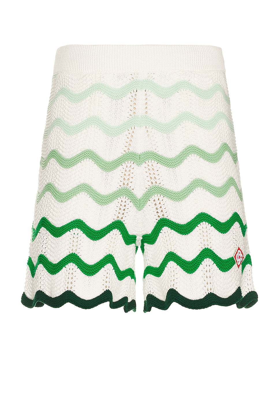 Image 1 of Casablanca Gradient Wave Texture Shorts in Green & White