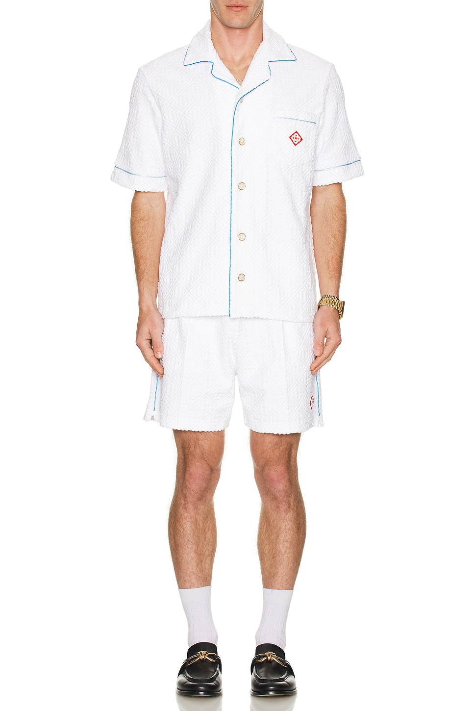 Image 1 of Casablanca Towelling Short in Tennis Stripe