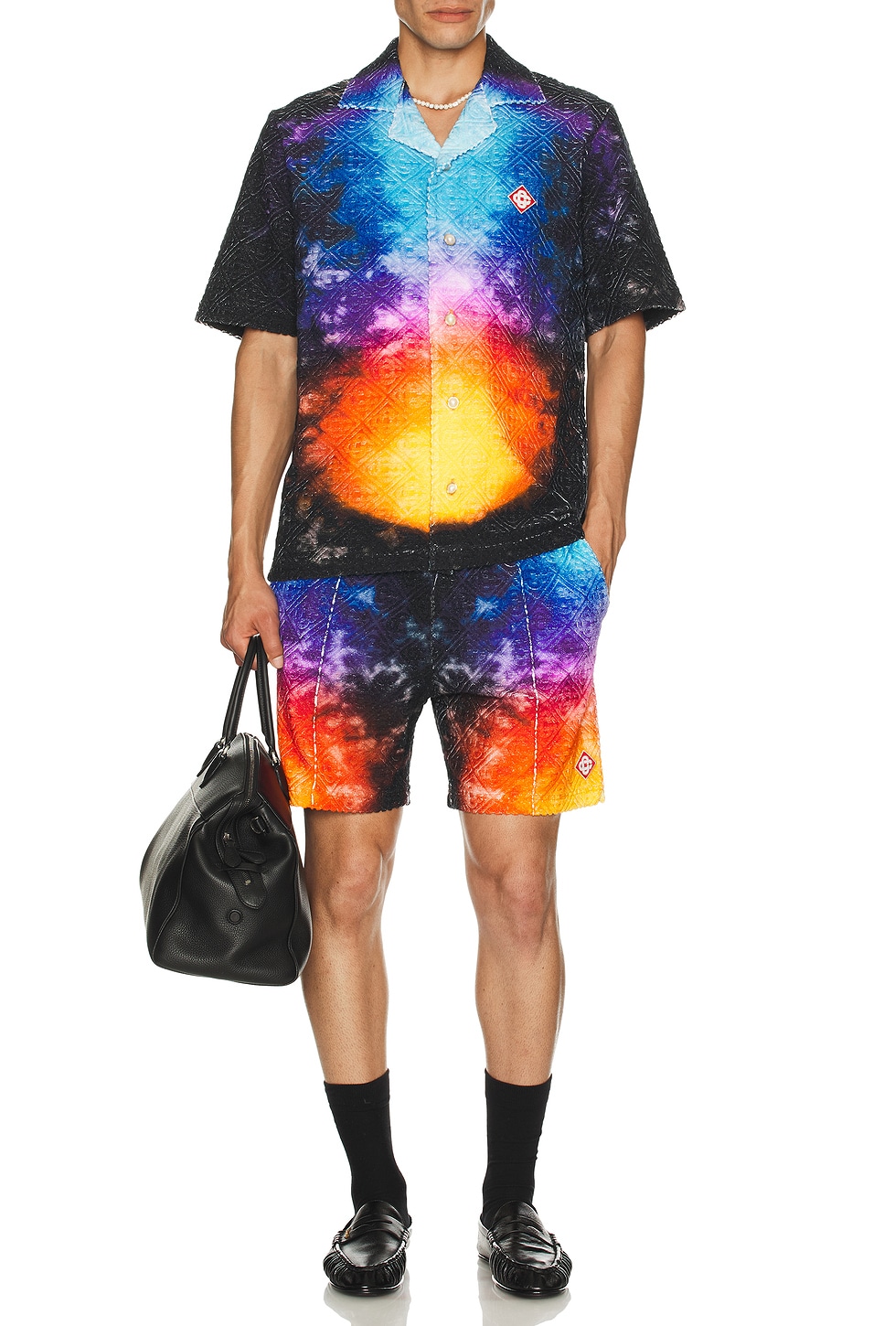 Image 1 of Casablanca Jacquard Monogram Shorts in Tie Dye