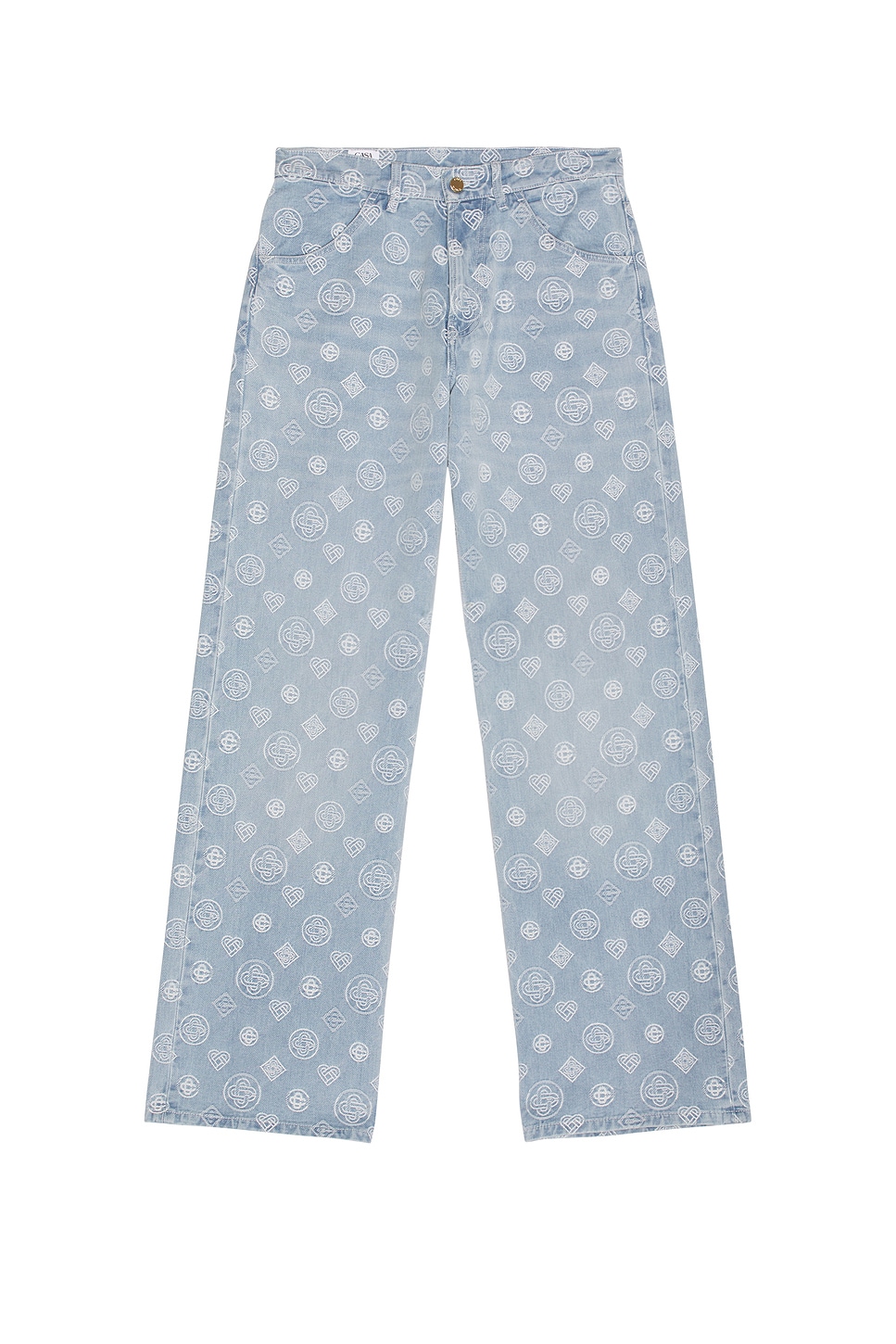 Casablanca Relaxed Fit Monogram Jeans In Blue