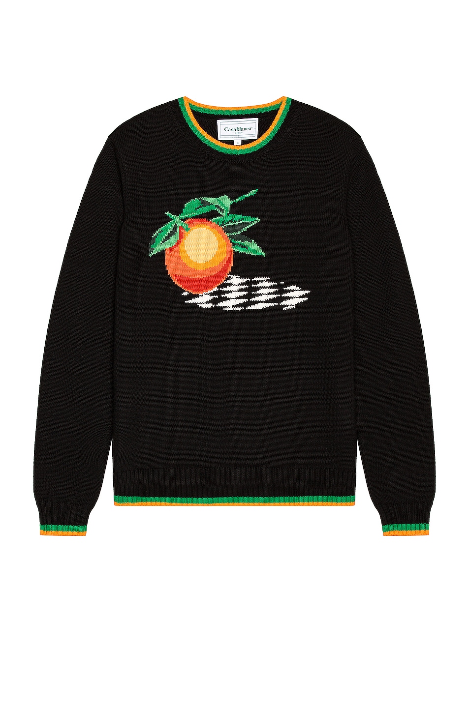 Image 1 of Casablanca Orange Intarsia Sweater in Black