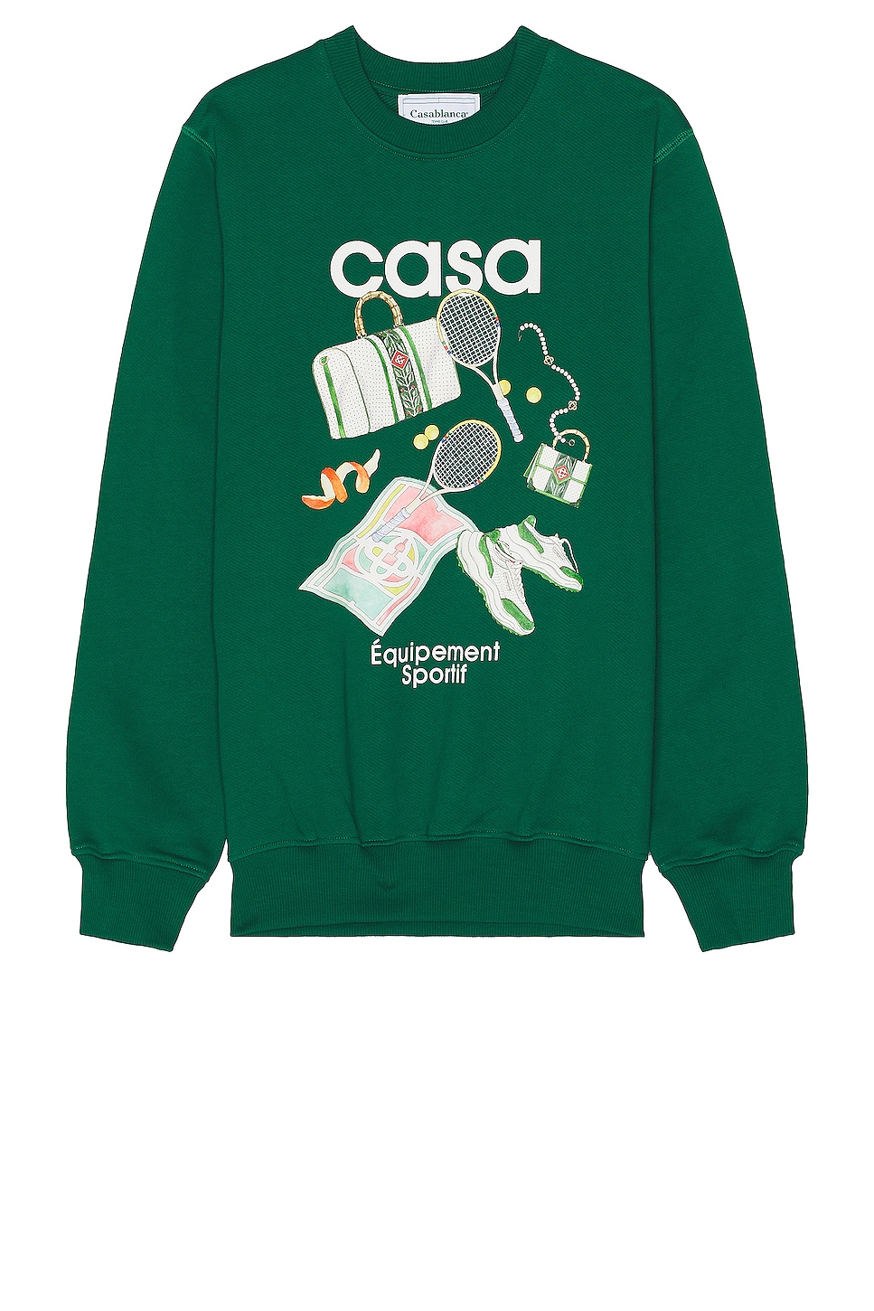 Image 1 of Casablanca Equipement Sportif Printed Sweatshirt in Evergreen