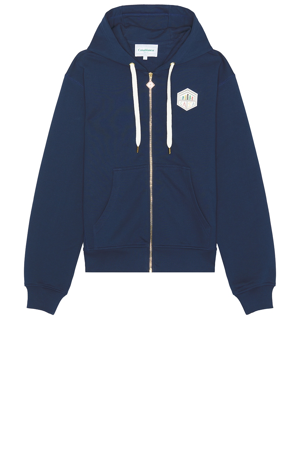 Image 1 of Casablanca Casa Temple Rubber Patch Zip Hoodie in Casa Temple