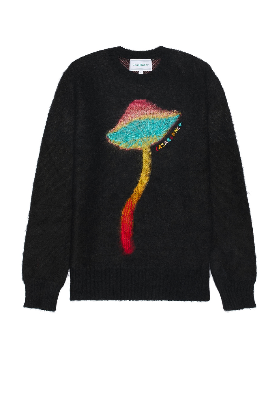 Shop Casablanca Rainbow Mushroom Sweater In Black & Multi