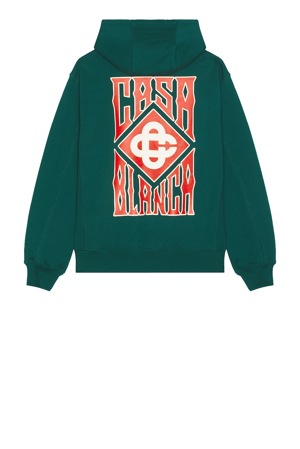 Gothic Stacked Logo Printed Hoodie in Green