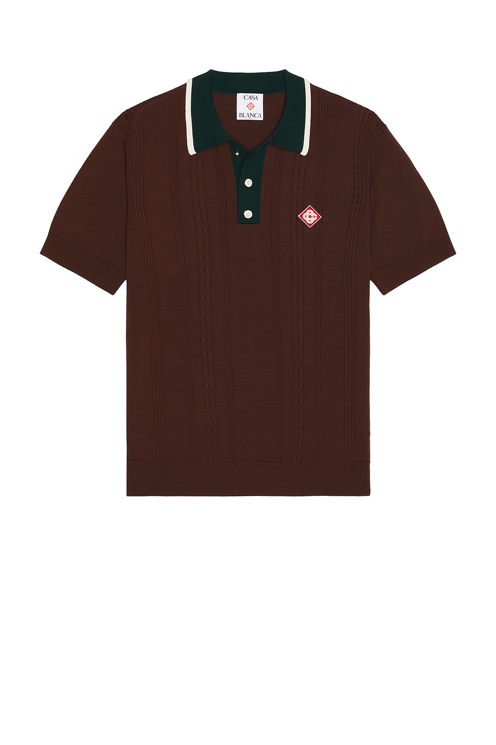 Image 1 of Casablanca Oversized Mini Cable Polo in Dark Brown