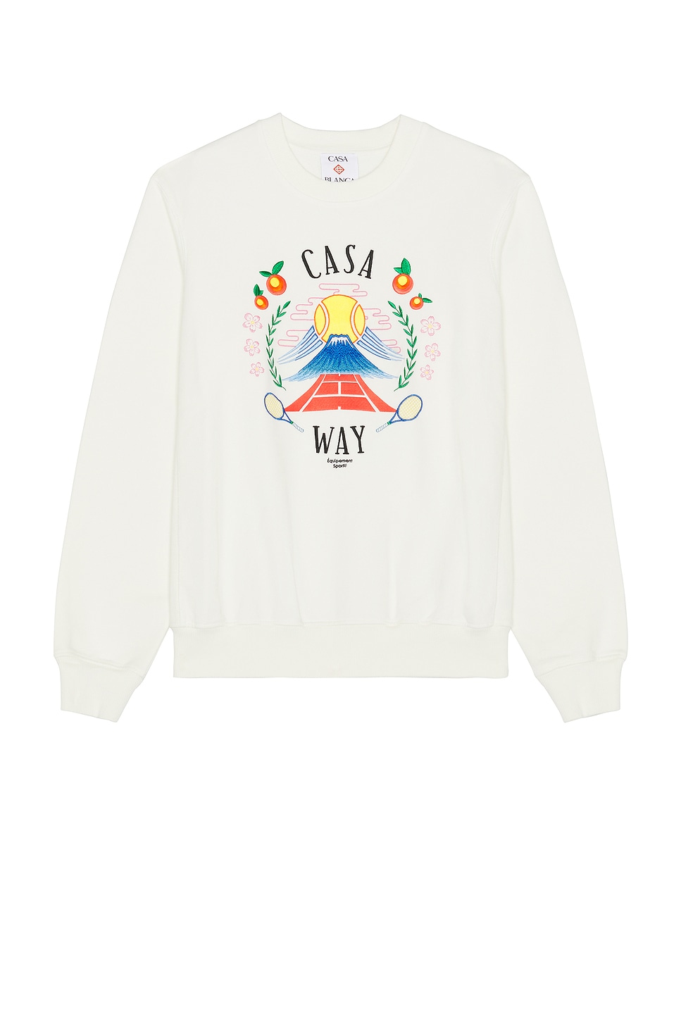 Image 1 of Casablanca Casa Way Mountain Embroidered Sweatshirt in Off White