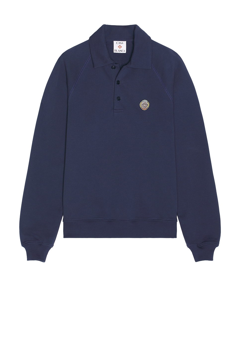 Image 1 of Casablanca Collar Sweatshirt in Dress Blue