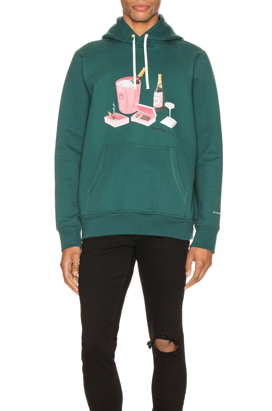 Image 1 of Casablanca Champagnes and Cigares Hoodie in Green
