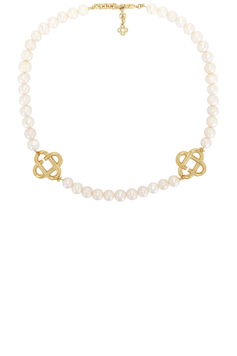 Image 1 of Casablanca Medium Pearl Logo Necklace in Pearl