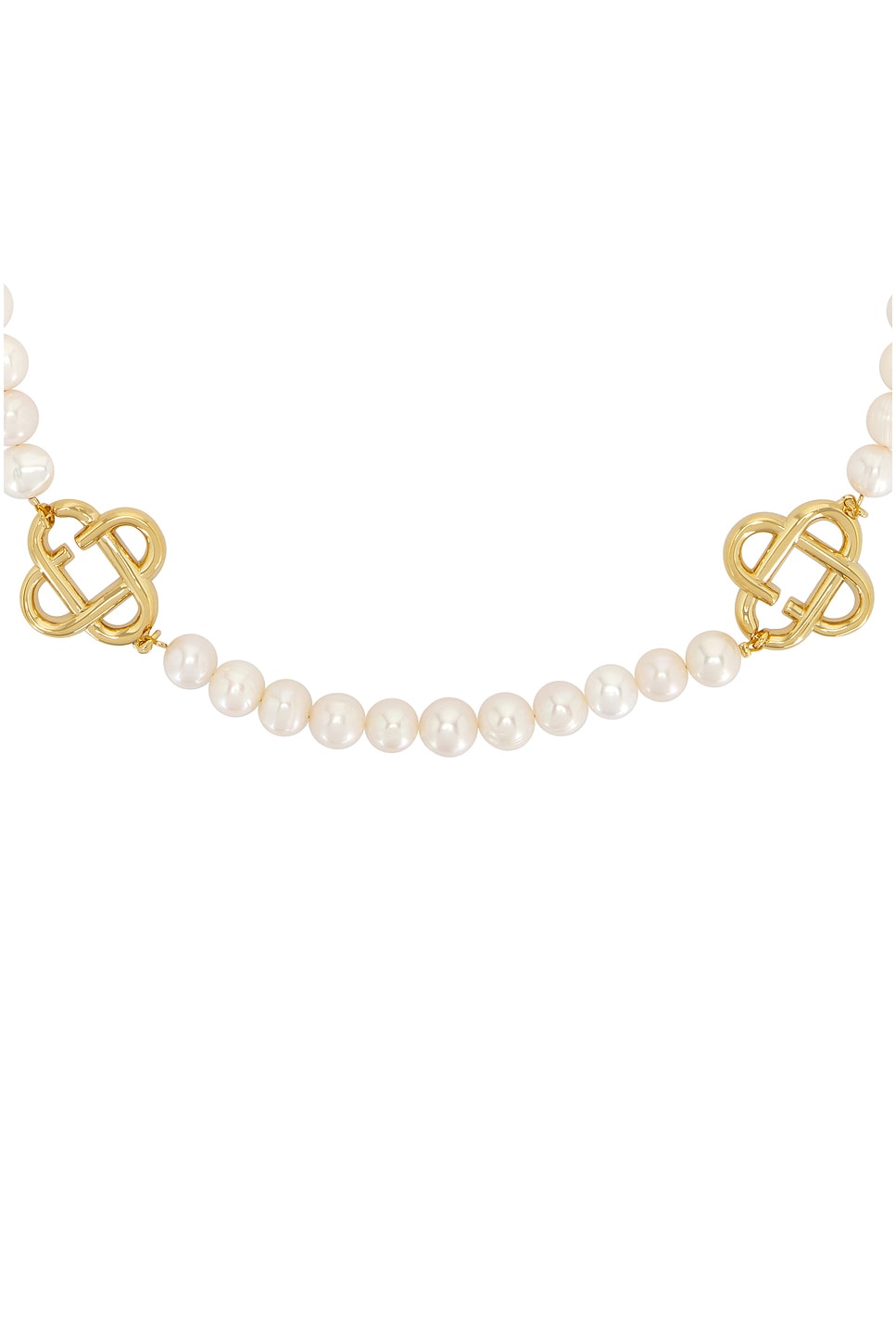 Image 1 of Casablanca Medium Pearl Logo Necklace in Pearl