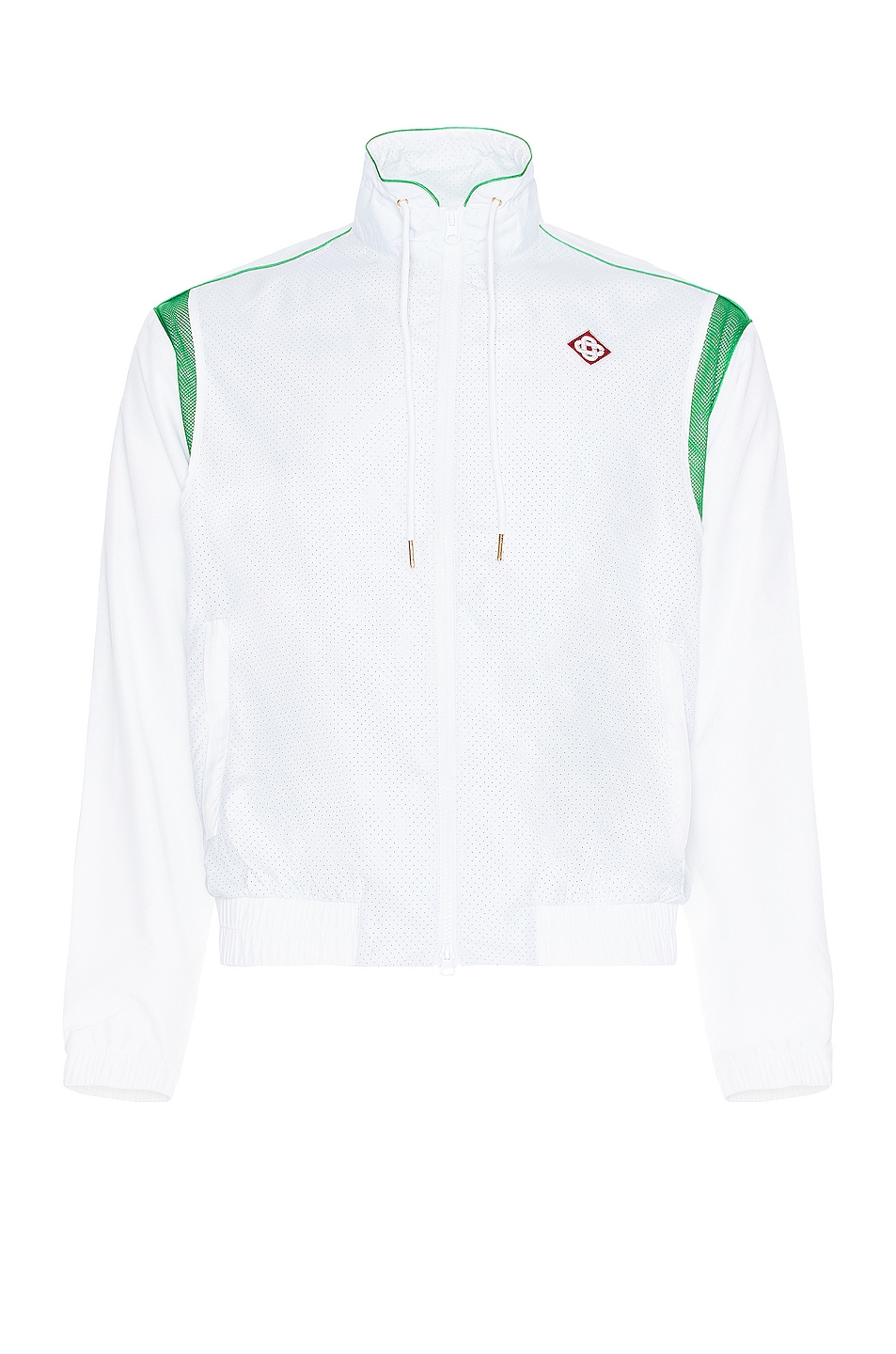 Image 1 of Casablanca Perforated Layered Track Jacket in White & Green