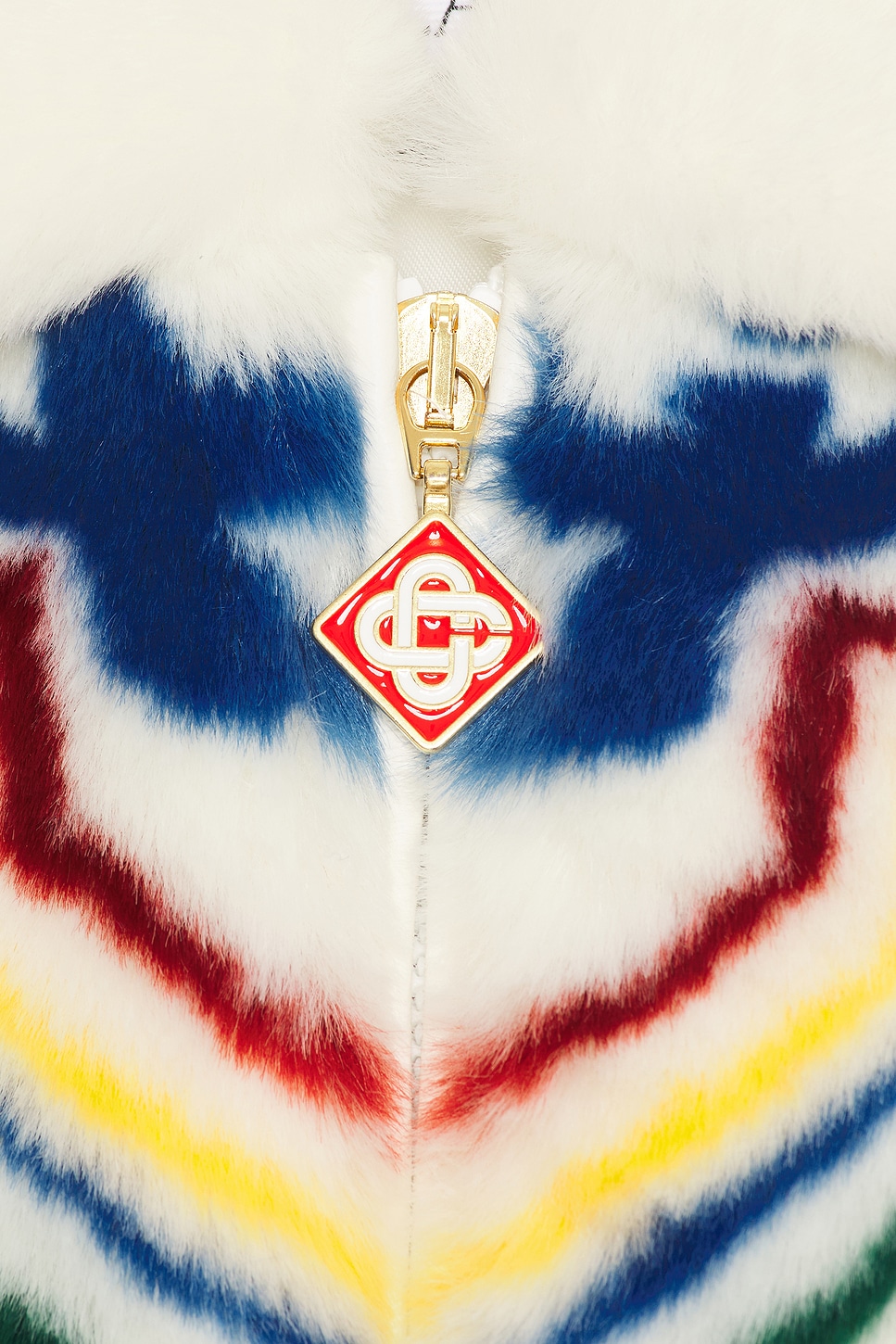 Image 3 of Casablanca Collared Faux Fur Jacket in Olympic Diamond Monogram