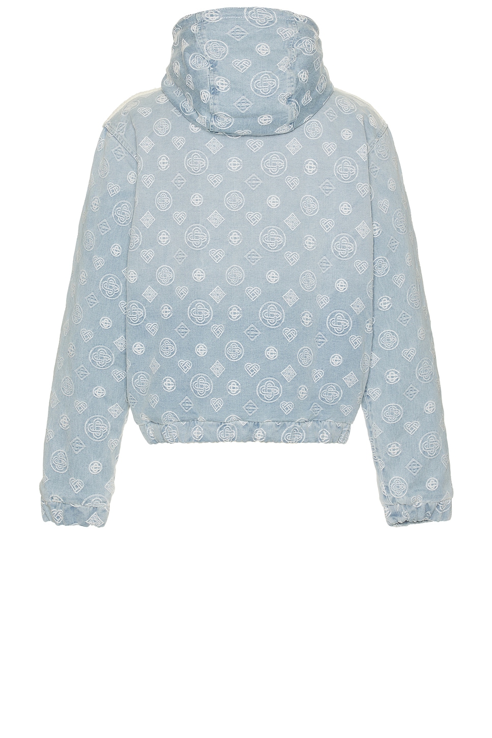 Image 3 of Casablanca Cashmere Terry & Denim Reversible Jacket in Bleached Monogra M Denim