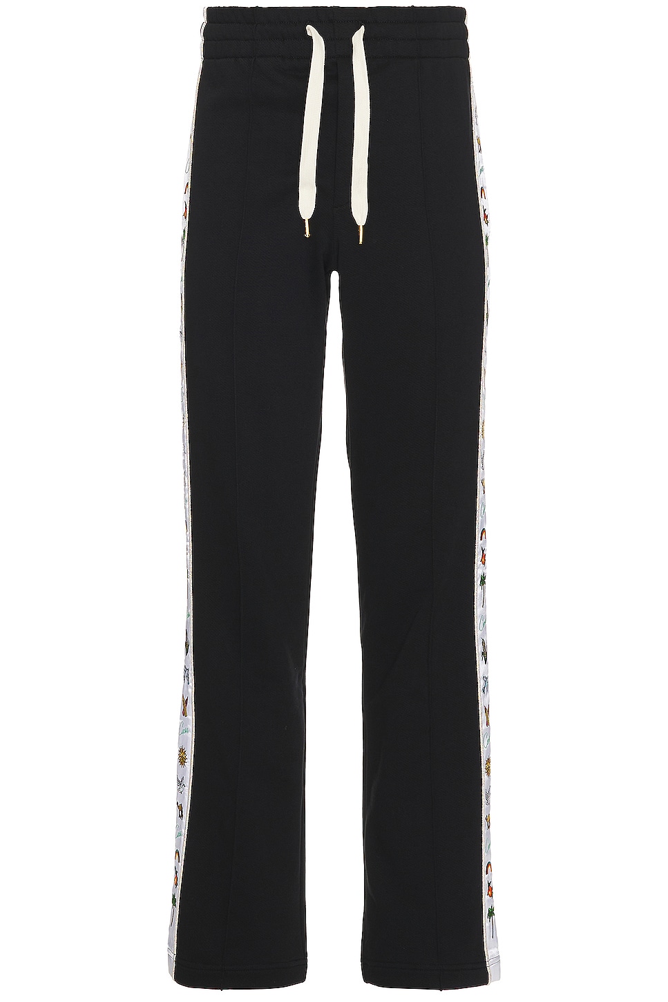 Image 1 of Casablanca Embroidered Satin Tape Sweatpant in Black