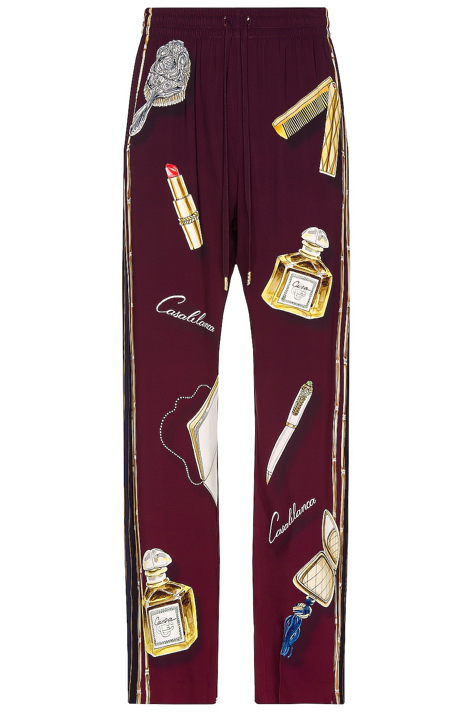 Image 1 of Casablanca Printed Day Pyjama Trouser Coiffeuse in Burgundy