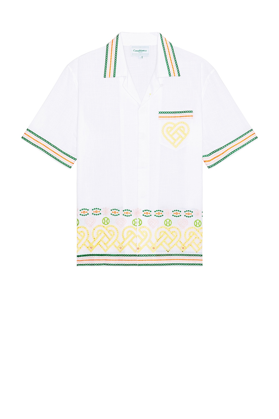Image 1 of Casablanca Broderi Anglaise Gradient Hearts Cotton Shirt in White