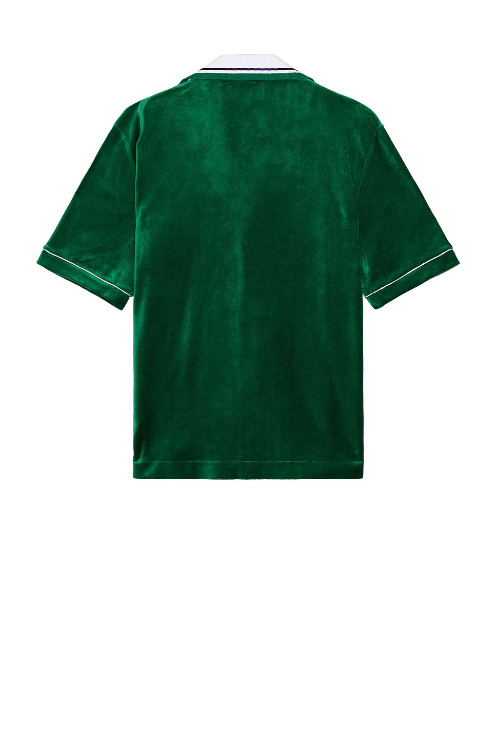 Shop Casablanca Velour Short Sleeve Shirt In Evergreen