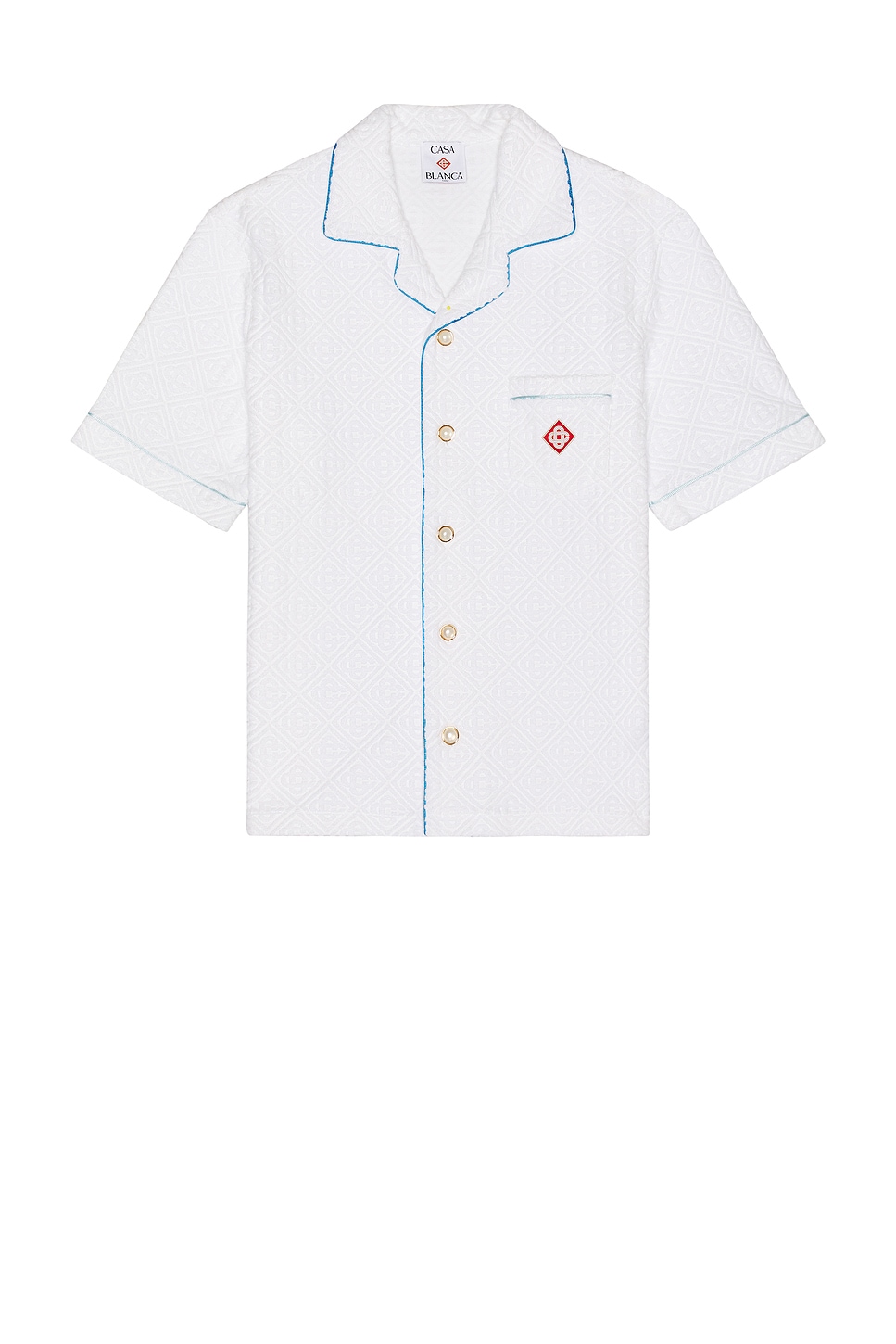 Image 1 of Casablanca Short Sleeve Towelling Shirt in Tennis Stripe