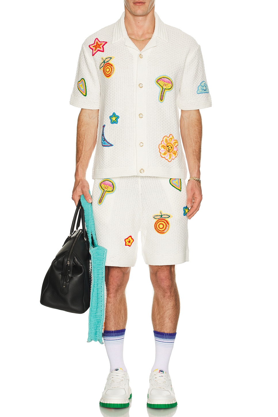 Image 1 of Casablanca Crochet Shirt With Patches in White