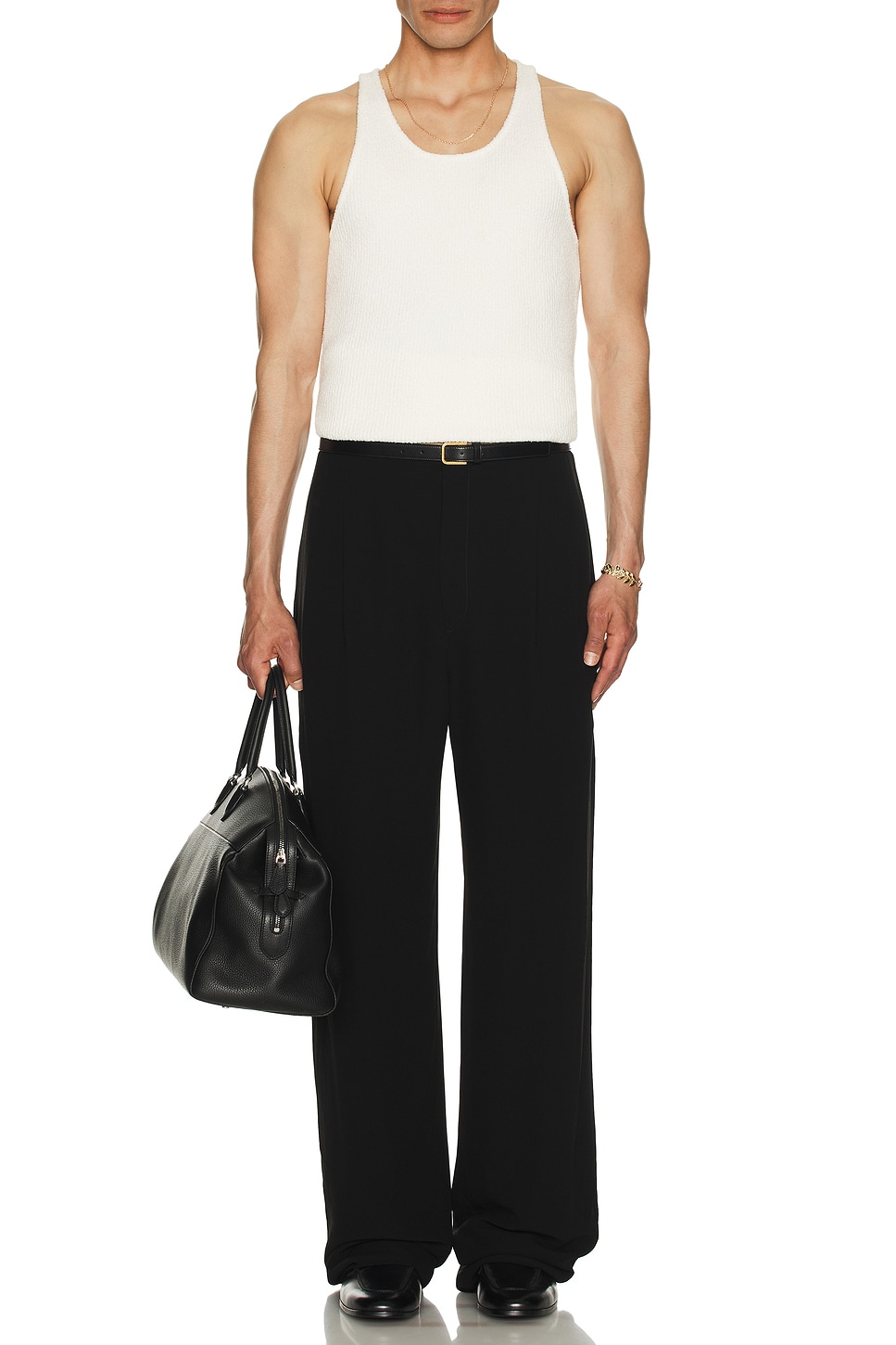 Image 1 of Casablanca Boucle Ribbed Vest in White