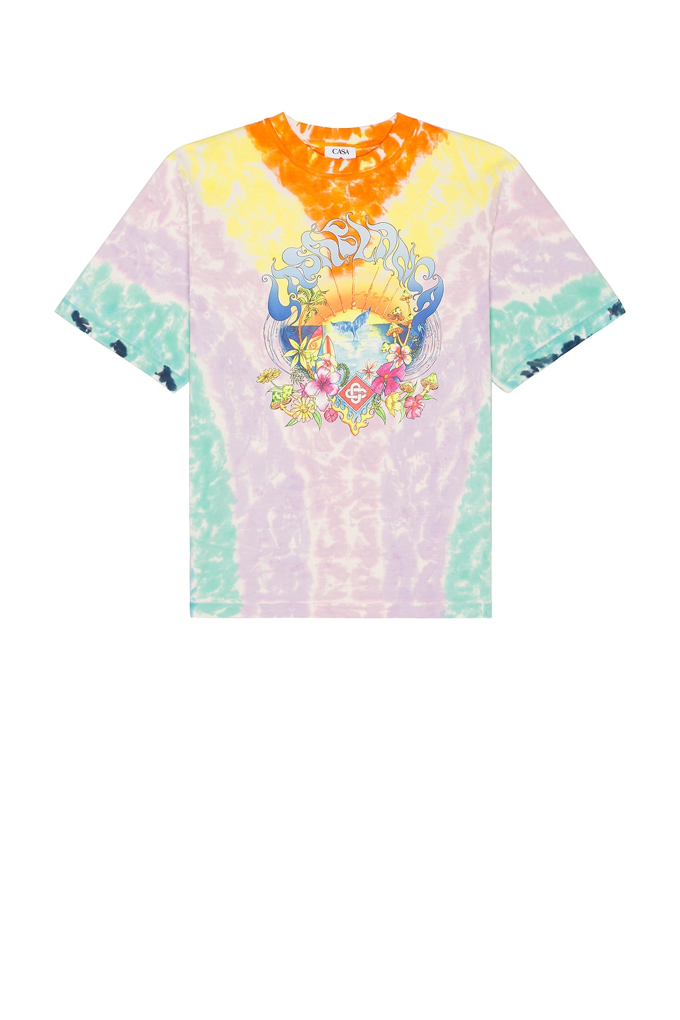 Image 1 of Casablanca Surf Trip Printed Oversized Tie Dye Tee in Surf Trip