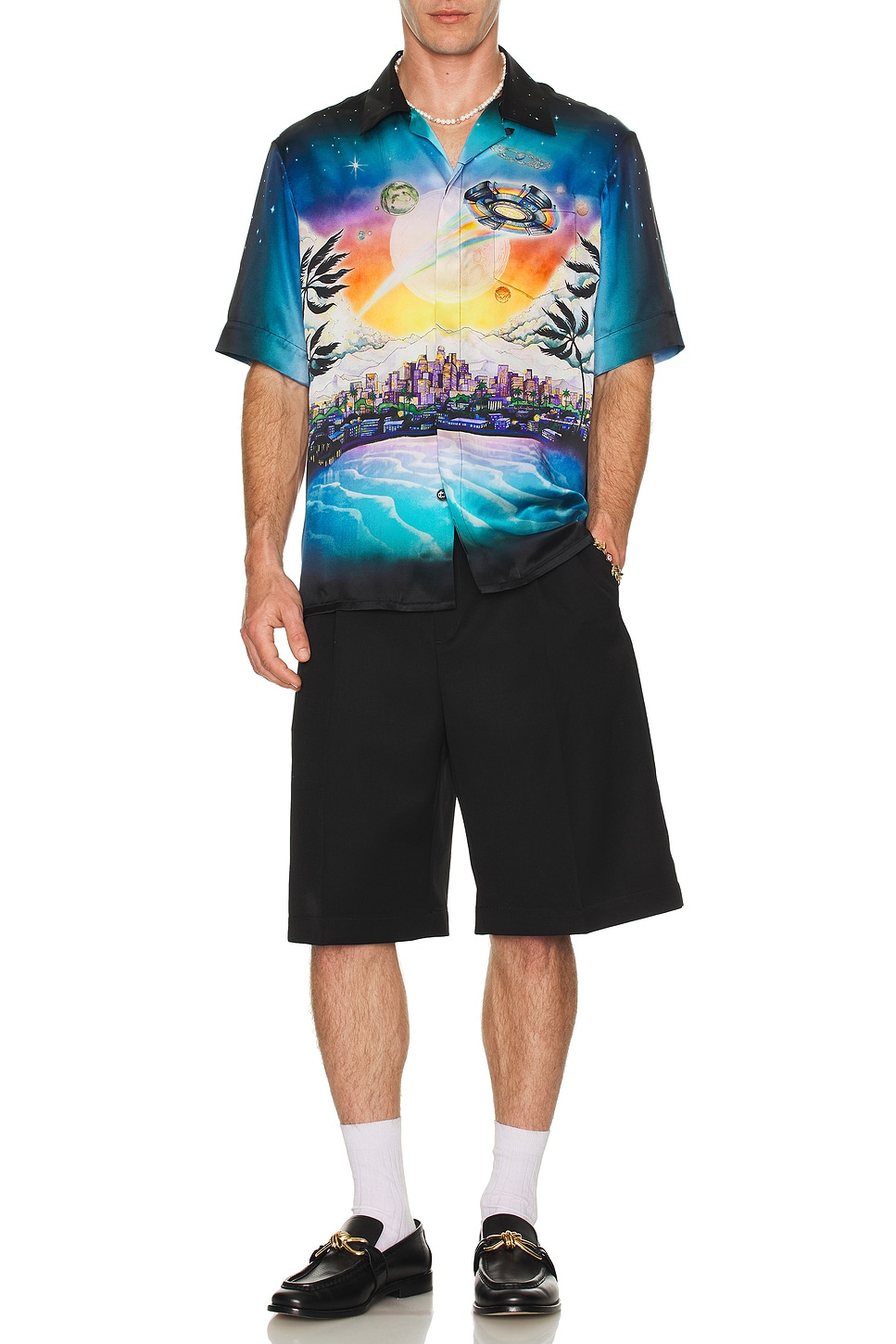 Image 1 of Casablanca Short Sleeve Cuban Collar Shirt in La Premonition