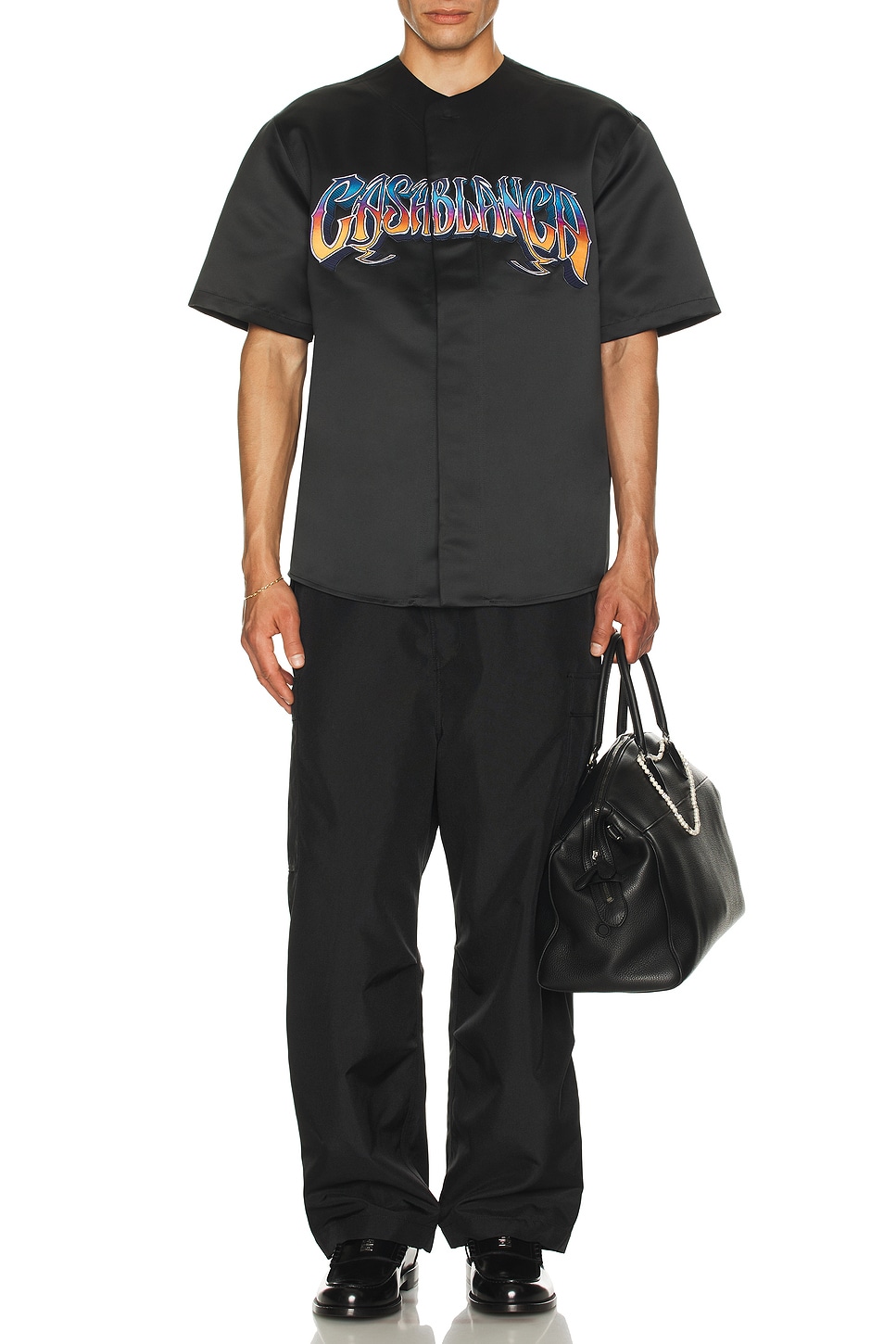 Image 1 of Casablanca Evening Baseball Shirt in Black