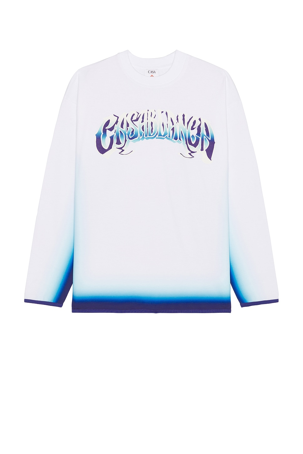 Image 1 of Casablanca Spray Dye Gradient Faded Logo Long Sleeve Tee in Blue Fade