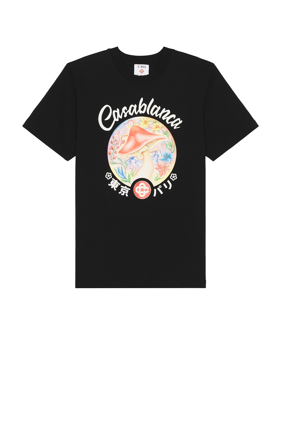 Image 1 of Casablanca Mushroom Emblem Printed T-Shirt in Black