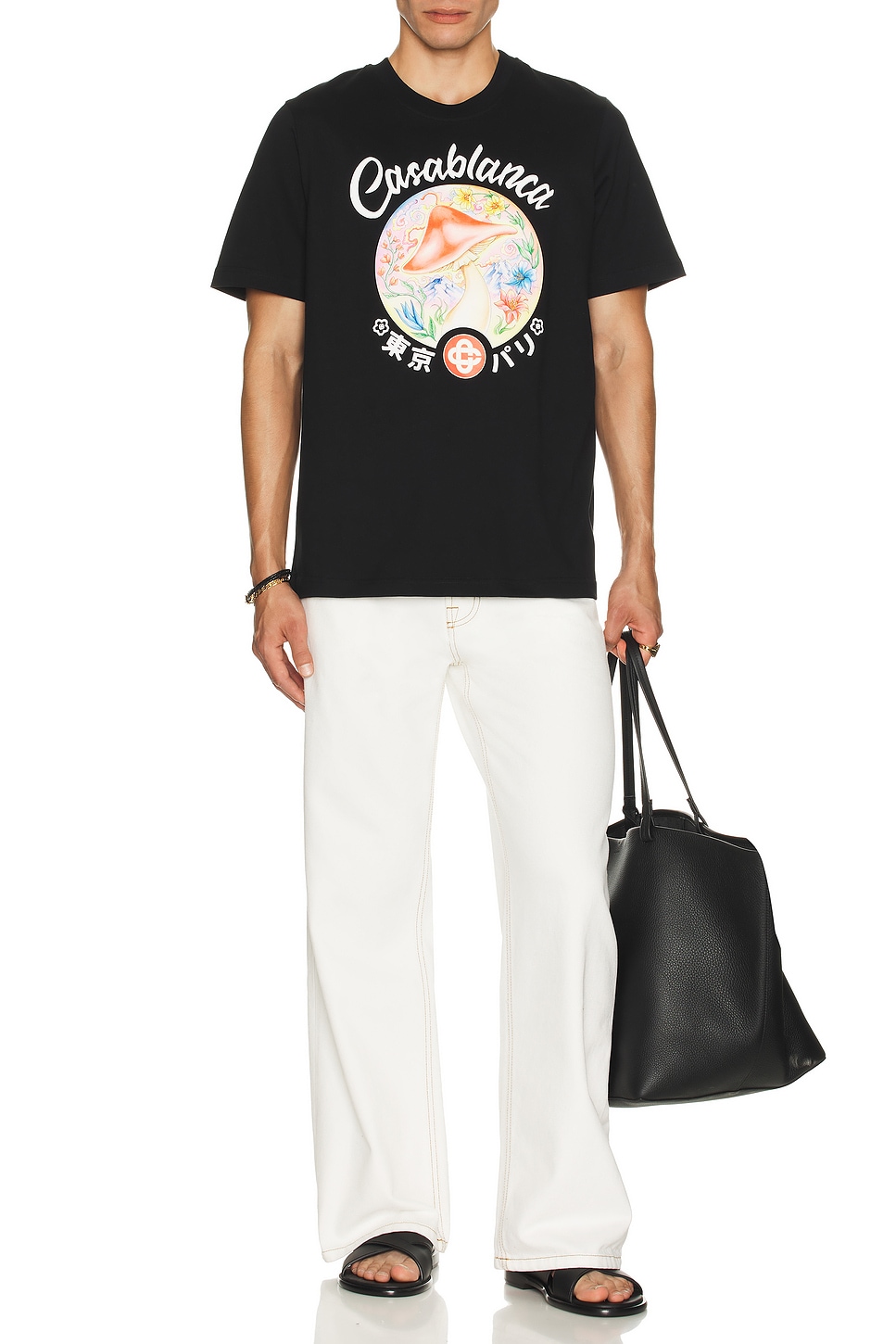 Image 1 of Casablanca Mushroom Emblem Printed T-Shirt in Black