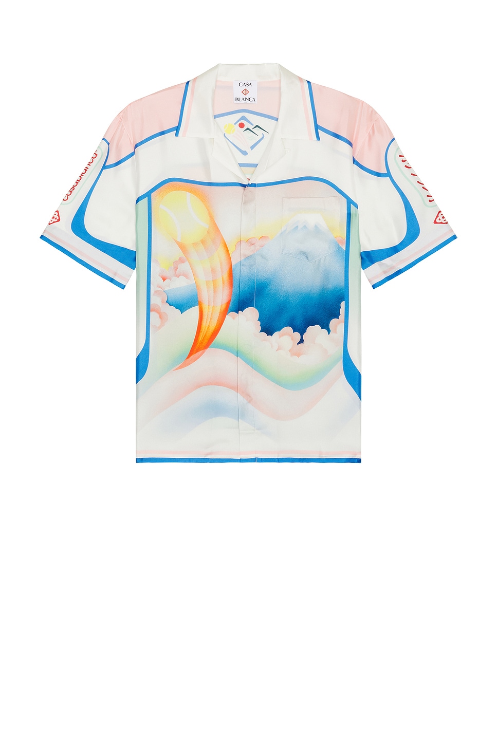 Casablanca Cuban Collar Short Sleeve Shirt In Multi