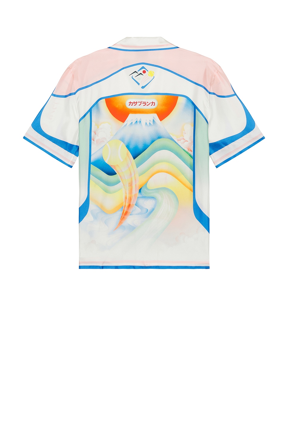 Casablanca Cuban Collar Short Sleeve Shirt In Multi