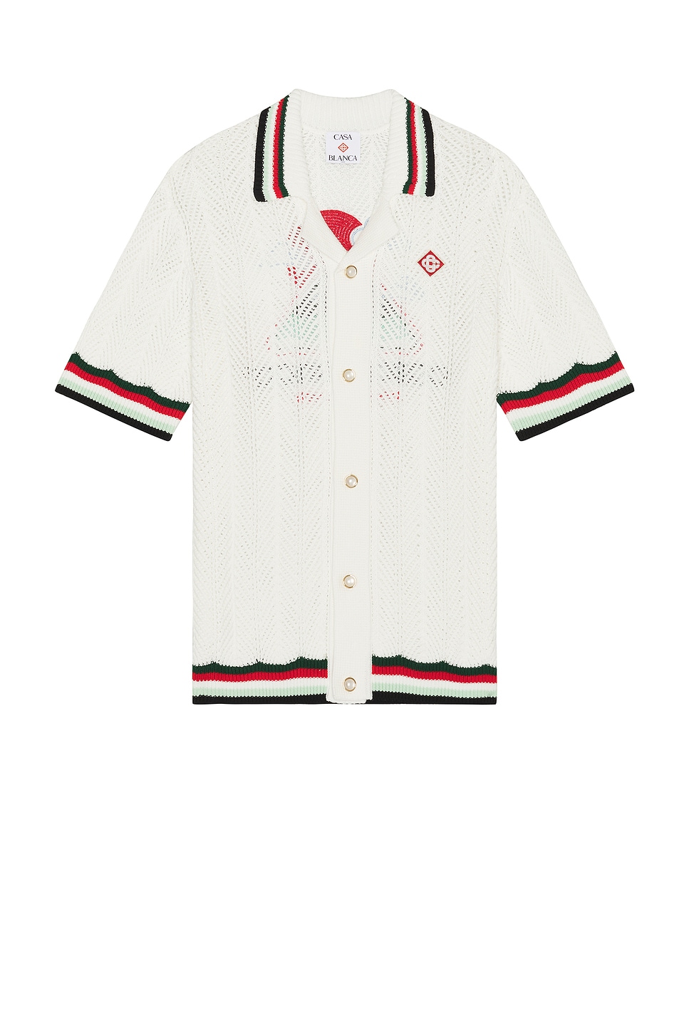 Image 1 of Casablanca Sporty Faux Crochet Shirt in Montagne Ondulee