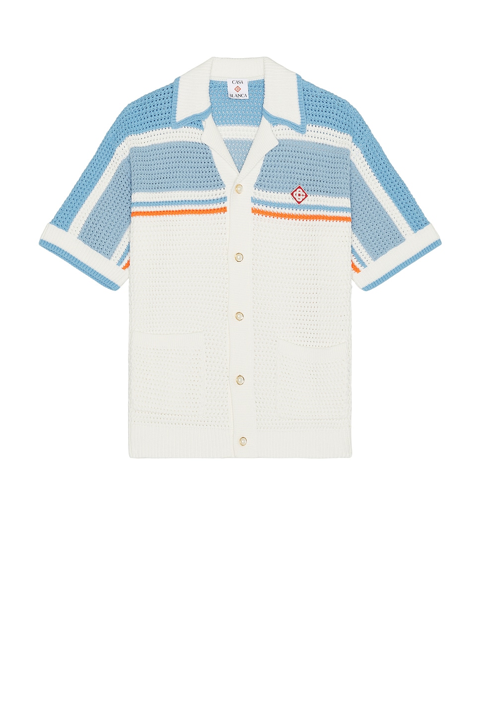Image 1 of Casablanca Faux Crochet Shirt in Blue Multi