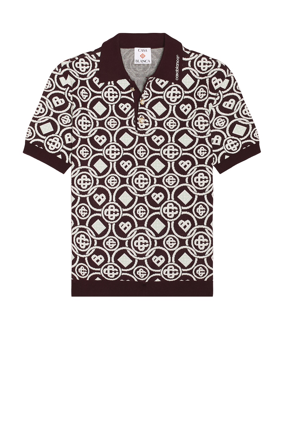 Image 1 of Casablanca Monogram Polo in Aubergine